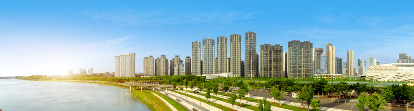 High rise building by the river