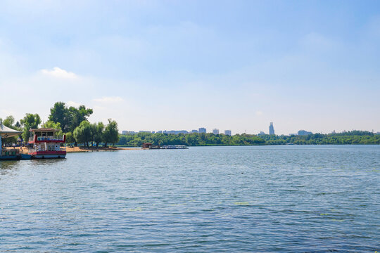 Natural landscape of Nanhu Park in Changchun City, Jilin province