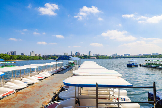 Natural landscape of Nanhu Park in Changchun City, Jilin province
