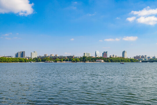 Natural landscape of Nanhu Park in Changchun City, Jilin province