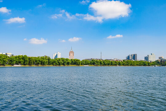 Natural landscape of Nanhu Park in Changchun City, Jilin province