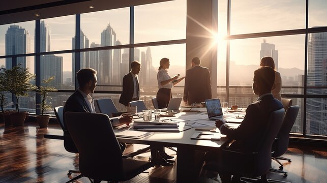 商务咨询会议，围绕新的商业项目财务投资概念进行工作和头脑风暴，并结合生成式人工智能