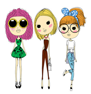 Sketch fashion girls