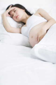 Pregnant woman sleeping