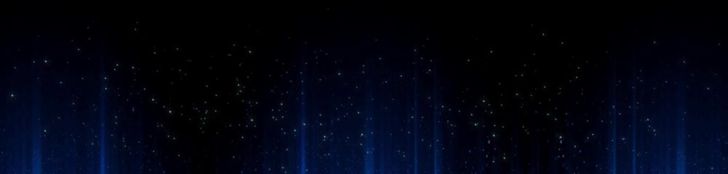 全景金色闪光背景，带有闪耀光芒，抽象蓝色背景与粒子