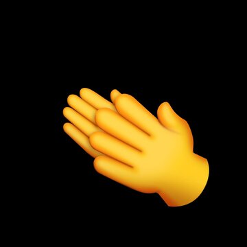 带透明背景的拍手表情符号循环动画