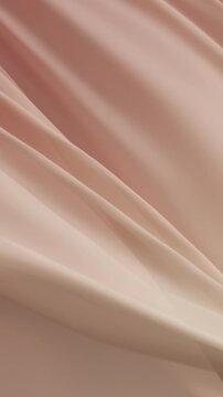 抽象的米黄橙色棕色丝绸背景，奢华的波浪状布料，淡彩色缎面织物。金色表面呈波浪状流动质感。飘动的材质。壁纸3D动画动态设计广告