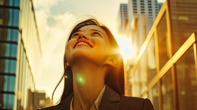 Charismatic young asian businesswoman standing company hq office manager successful rich entrepreneur business real estate agent marketing specialist finance expert stock broker businessperson founder