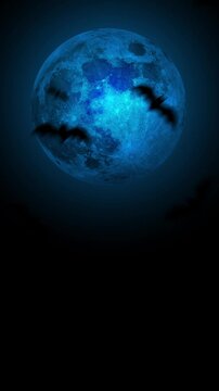 sfondo, video, 4k, pipistrelli, halloween, notte,  stormo di pipistrelli,  luna piena